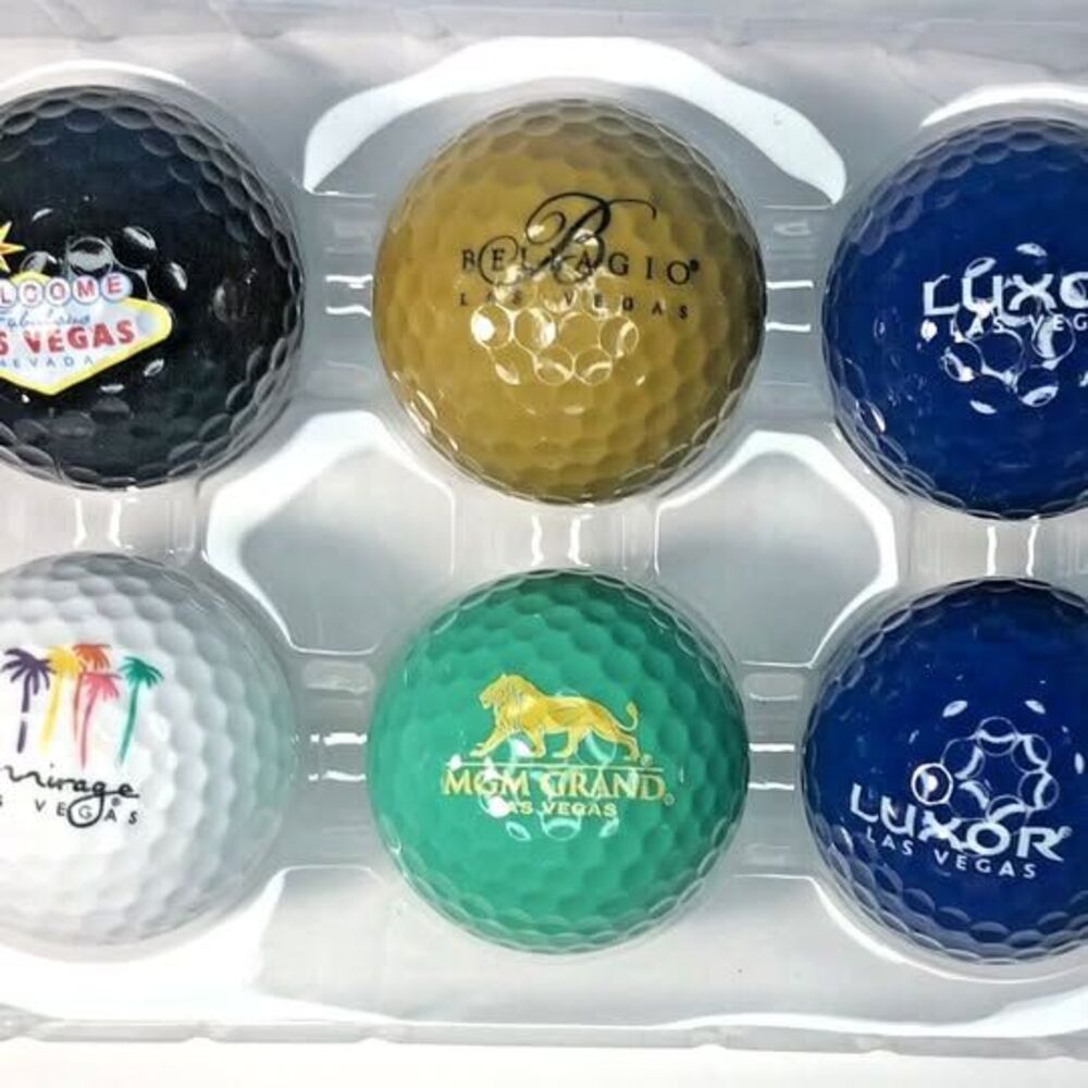 Las Vegas Hotel 6 Piece Collectors  Golf Ball Set New